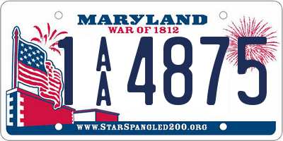 MD license plate 1AA4875