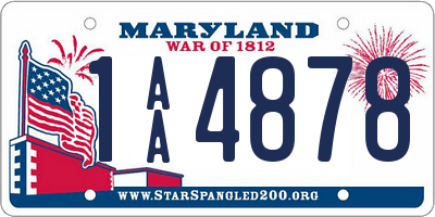 MD license plate 1AA4878