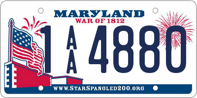 MD license plate 1AA4880