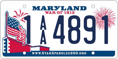 MD license plate 1AA4891