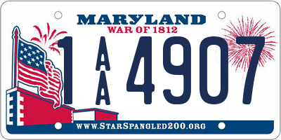 MD license plate 1AA4907