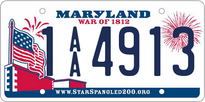 MD license plate 1AA4913