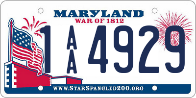 MD license plate 1AA4929