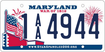 MD license plate 1AA4944