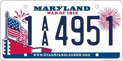 MD license plate 1AA4951