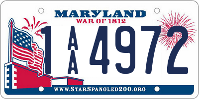 MD license plate 1AA4972