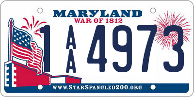 MD license plate 1AA4973