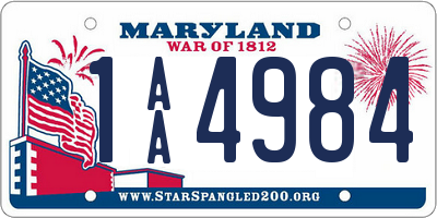 MD license plate 1AA4984