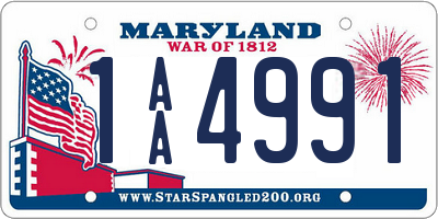 MD license plate 1AA4991