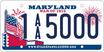 MD license plate 1AA5000