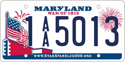 MD license plate 1AA5013