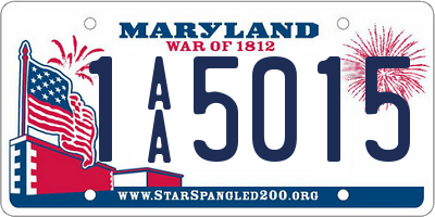 MD license plate 1AA5015