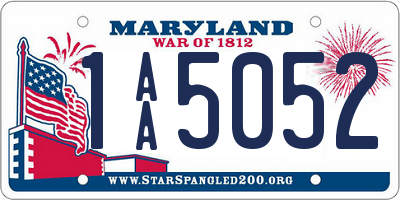 MD license plate 1AA5052