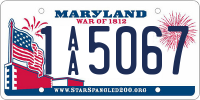 MD license plate 1AA5067