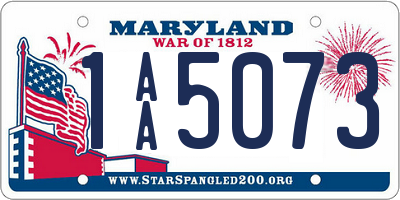 MD license plate 1AA5073