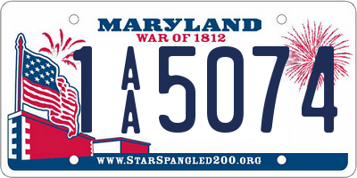 MD license plate 1AA5074