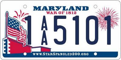 MD license plate 1AA5101