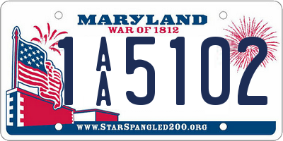 MD license plate 1AA5102