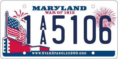 MD license plate 1AA5106