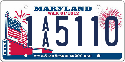 MD license plate 1AA5110