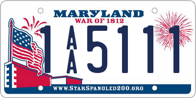 MD license plate 1AA5111