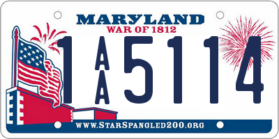 MD license plate 1AA5114