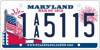 MD license plate 1AA5115