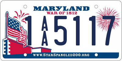 MD license plate 1AA5117