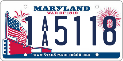 MD license plate 1AA5118