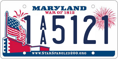 MD license plate 1AA5121