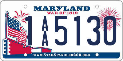 MD license plate 1AA5130