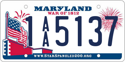 MD license plate 1AA5137