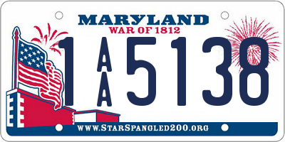 MD license plate 1AA5138