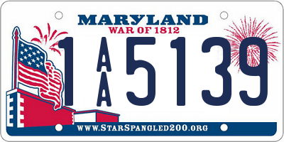 MD license plate 1AA5139