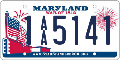 MD license plate 1AA5141