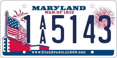 MD license plate 1AA5143