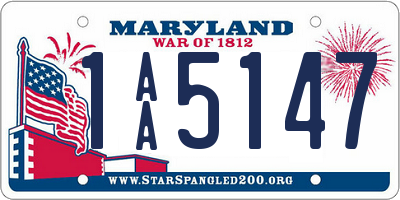 MD license plate 1AA5147