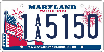 MD license plate 1AA5150