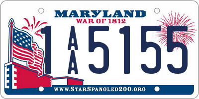 MD license plate 1AA5155