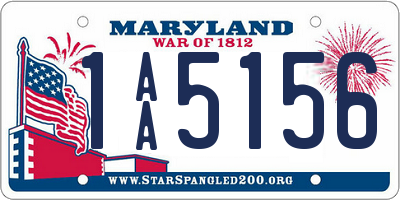 MD license plate 1AA5156