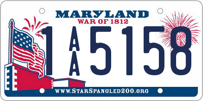 MD license plate 1AA5158