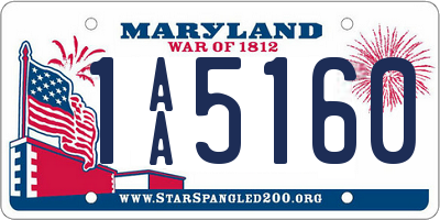 MD license plate 1AA5160