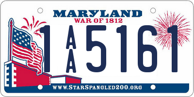 MD license plate 1AA5161