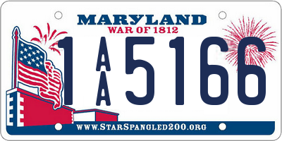 MD license plate 1AA5166