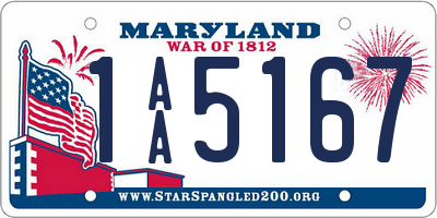 MD license plate 1AA5167