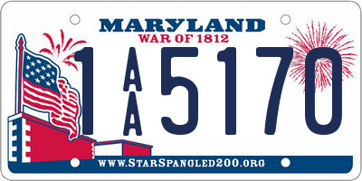 MD license plate 1AA5170