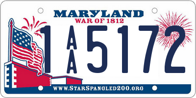 MD license plate 1AA5172