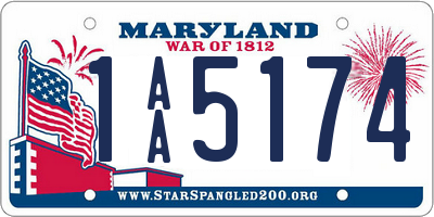 MD license plate 1AA5174