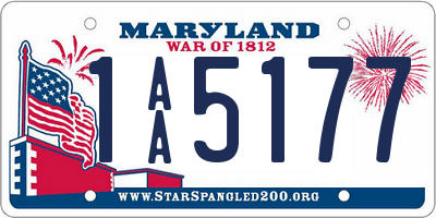 MD license plate 1AA5177