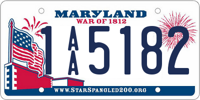 MD license plate 1AA5182